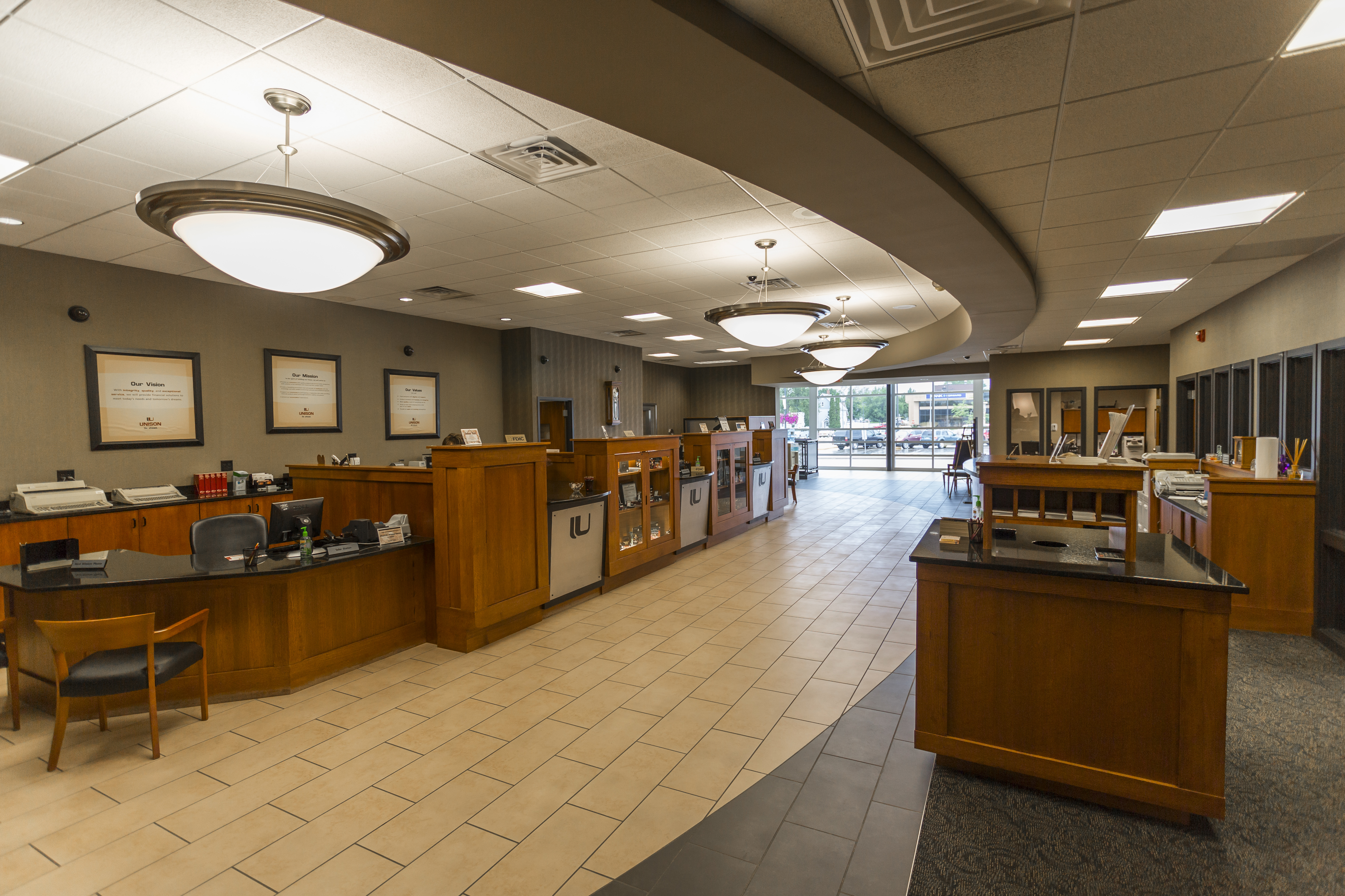 Interior image of the Unison Bank branch located in Jamestown, N.D.