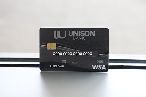 Image of Unison Bank debit card.