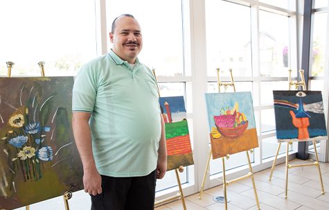 José Garcia, a client at Alpha Opportunities, Inc., was named Unison Bank's Artist of the Month for July 2022.