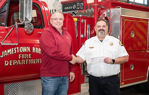 Unison Bank has partnered with Jamestown Rural Fire Department to help fund the purchase of a new pumper truck to replace its 1986 truck.