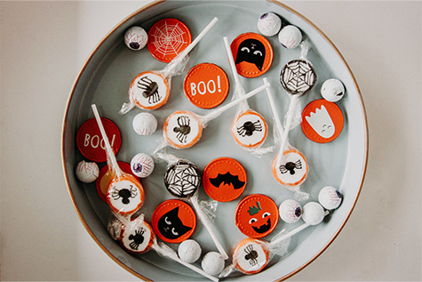 Bowl of Halloween themed candy