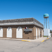Uinsurance branch located in Wishek, N.D. Uinsurance is a division of Unison Bank.